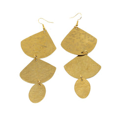 Hammered Brass Dangle Earrings