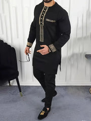 2 piece Men's Traditional Ethnic Outfit African Dashiki Print